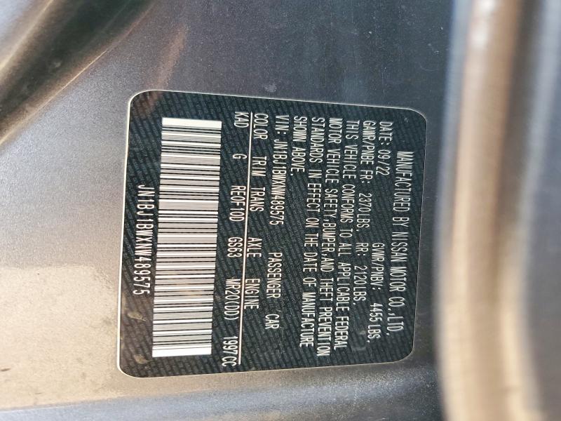 2022 Nissan Rogue Sport მანქანა იყიდება აუქციონზე, vin: JN1BJ1BWXNW489575, აუქციონის ნომერი: 51795176
