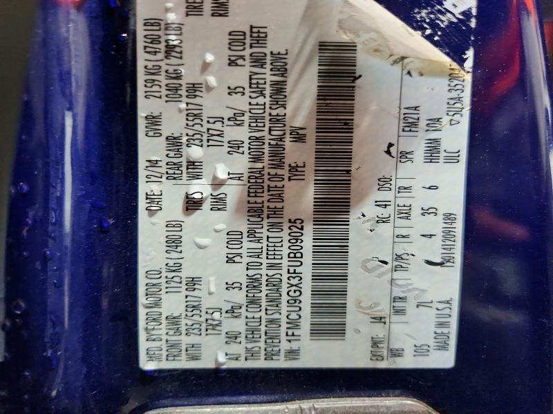 Aukcja sprzedaży 2015 Ford Escape, vin: 1FMCU9GX3FUB09025, numer aukcji: 54502306
