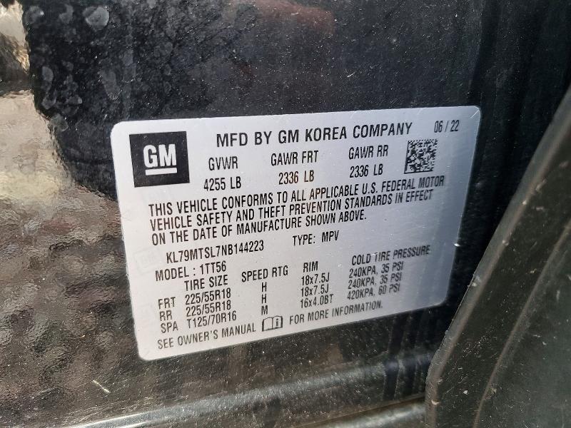 Продаж на аукціоні авто 2022 Chevrolet Trailblazer, vin: KL79MTSL7NB144223, номер лоту: 53237086