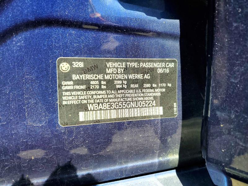 Aukcja sprzedaży 2016 Bmw 328, vin: WBA8E3G55GNU05224, numer aukcji: 52567196