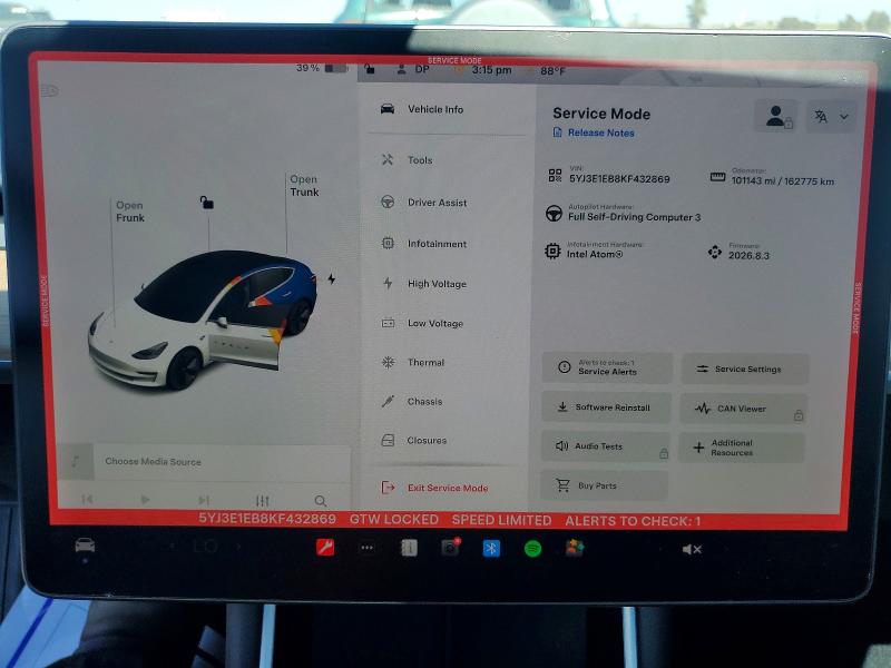 Aukcja sprzedaży 2019 Tesla Model 3, vin: 5YJ3E1EB8KF432869, numer aukcji: 54008846