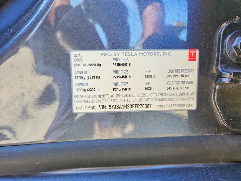 Продаж на аукціоні авто 2015 Tesla Model S, vin: 5YJSA1H20FFP70307, номер лоту: 54661646