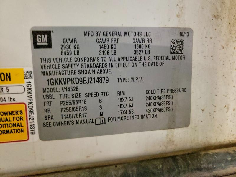 2014 Gmc Acadia მანქანა იყიდება აუქციონზე, vin: 1GKKVPKD9EJ214879, აუქციონის ნომერი: 53970896