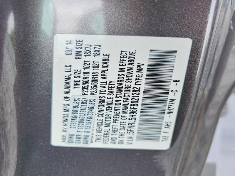 Aukcja sprzedaży 2015 Honda Odyssey, vin: 5FNRL5H96FB021282, numer aukcji: 54788326