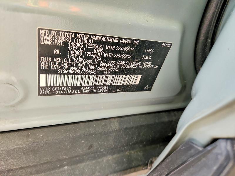 Продаж на аукціоні авто 2020 Toyota Rav4 Xle/xle Premium, vin: 2T3W1RFV5LC051042, номер лоту: 53537926
