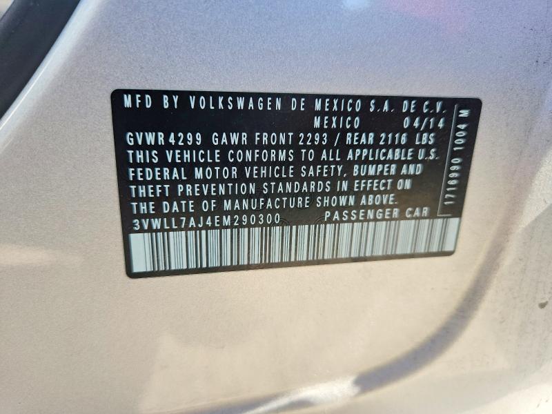 Aukcja sprzedaży 2014 Volkswagen Jetta, vin: 3VWLL7AJ4EM290300, numer aukcji: 54078656