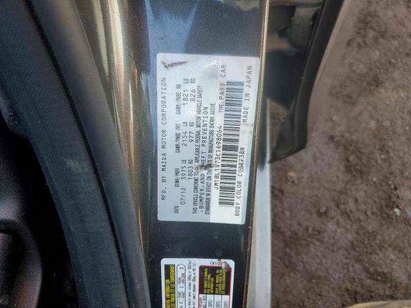 Aukcja sprzedaży 2012 Mazda 3, vin: JM1BL1V73C1698064, numer aukcji: 52273416
