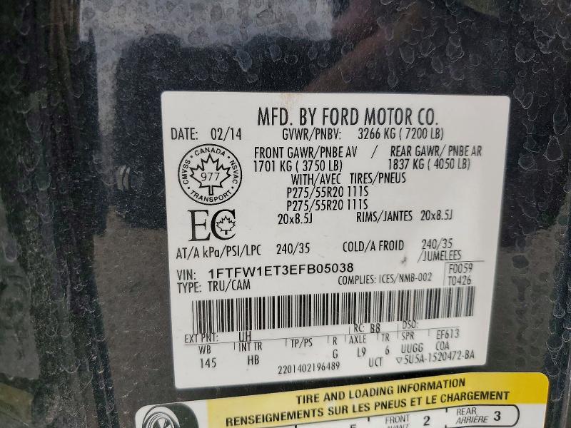 Aukcja sprzedaży 2014 Ford F150, vin: 1FTFW1ET3EFB05038, numer aukcji: 54418656