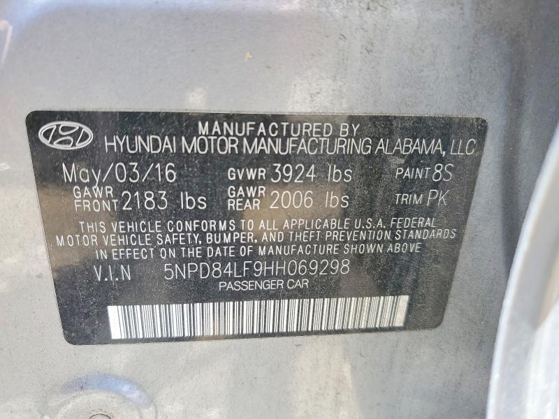 2017 Hyundai Elantra მანქანა იყიდება აუქციონზე, vin: 5NPD84LF9HH069298, აუქციონის ნომერი: 55272686