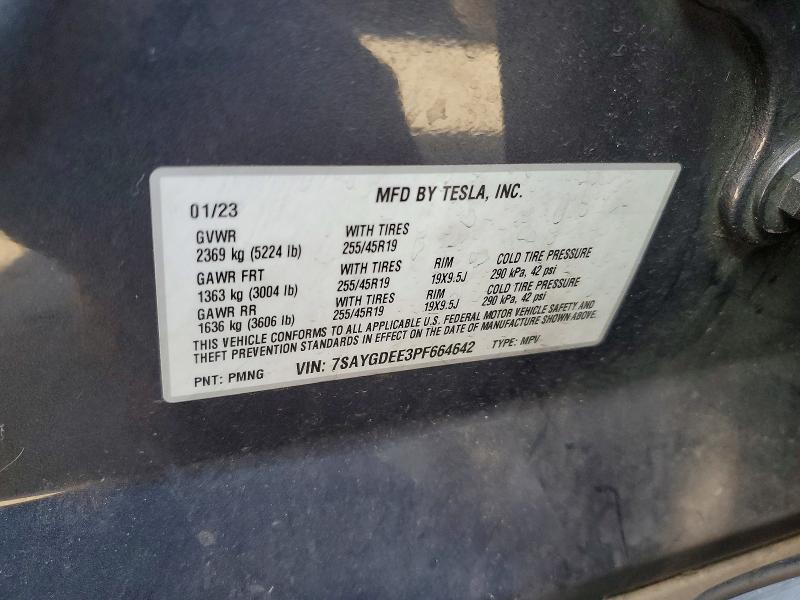 Продаж на аукціоні авто 2023 Tesla Model Y, vin: 7SAYGDEE3PF664642, номер лоту: 52692436