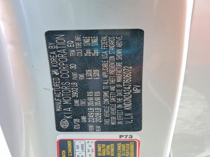 Aukcja sprzedaży 2018 Kia Soul, vin: KNDJN2A24J7606072, numer aukcji: 54091546