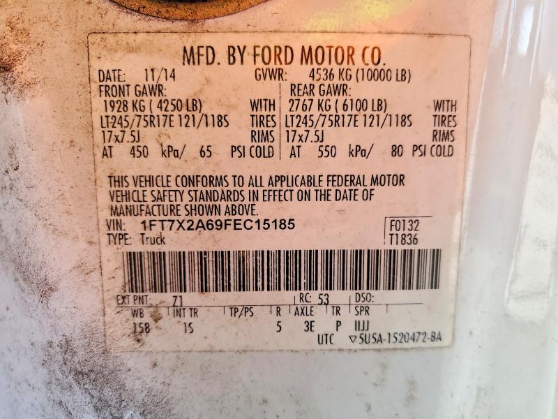 Aukcja sprzedaży 2015 Ford F250, vin: 1FT7X2A69FEC15185, numer aukcji: 49485146