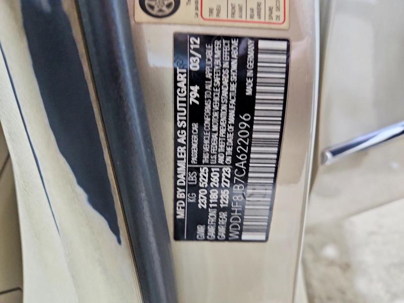 Aukcja sprzedaży 2012 Mercedes-benz E, vin: WDDHF8JB7CA622096, numer aukcji: 52525606