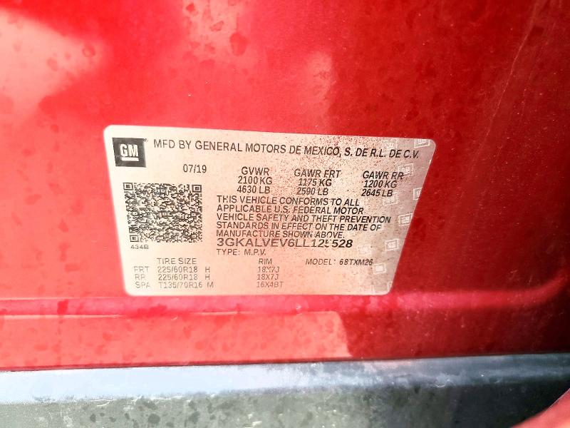 2020 Gmc Terrain მანქანა იყიდება აუქციონზე, vin: 3GKALVEV6LL125528, აუქციონის ნომერი: 55098296