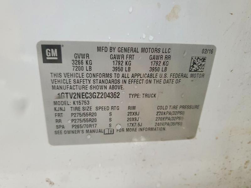 2016 Gmc Sierra მანქანა იყიდება აუქციონზე, vin: 1GTV2NEC3GZ204362, აუქციონის ნომერი: 52828996