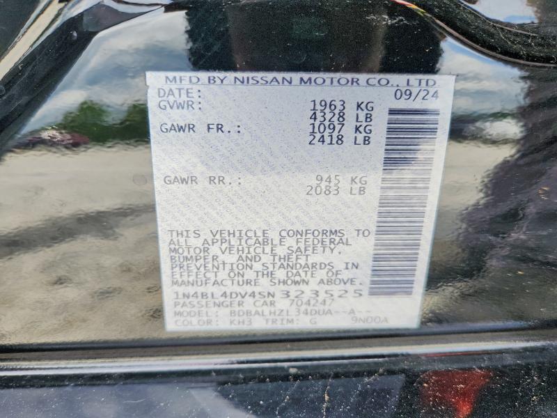 55402596 :رقم المزاد ، 1N4BL4DV4SN323525 vin ، 2025 Nissan Altima مزاد بيع