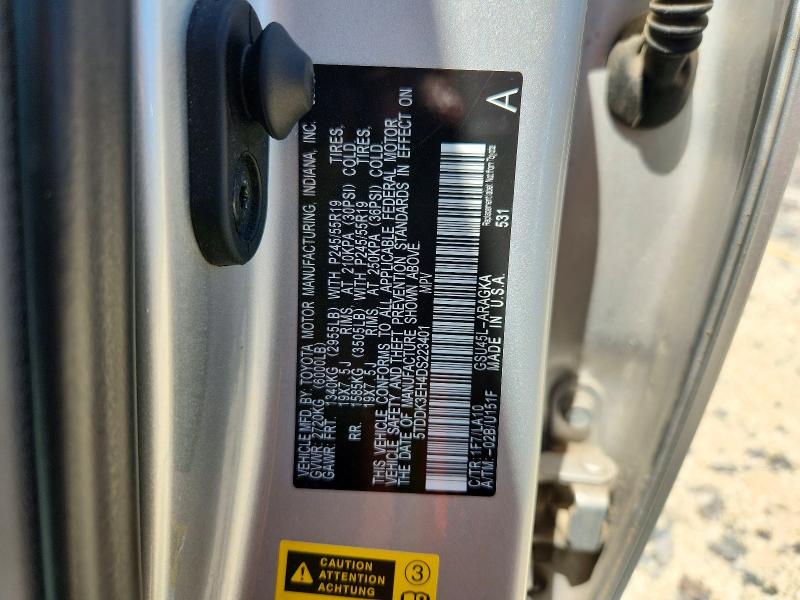 Aukcja sprzedaży 2013 Toyota Highlander, vin: 5TDDK3EH4DS223401, numer aukcji: 53577836