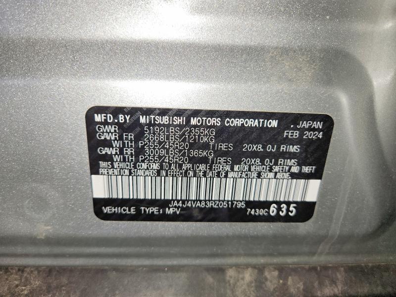 Aukcja sprzedaży 2024 Mitsubishi Outlander, vin: JA4J4VA83RZ051795, numer aukcji: 52442996