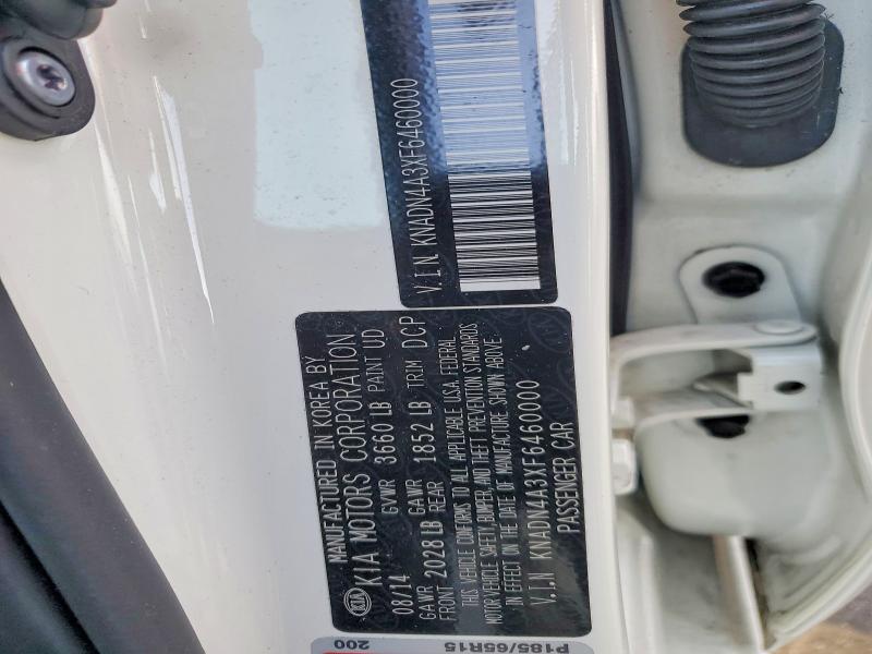 Aukcja sprzedaży 2015 Kia Rio, vin: KNADN4A3XF6460000, numer aukcji: 53469846