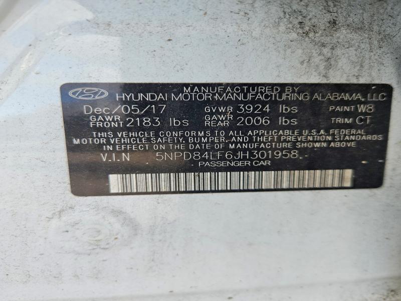 Aukcja sprzedaży 2018 Hyundai Elantra, vin: 5NPD84LF6JH301958, numer aukcji: 54131276