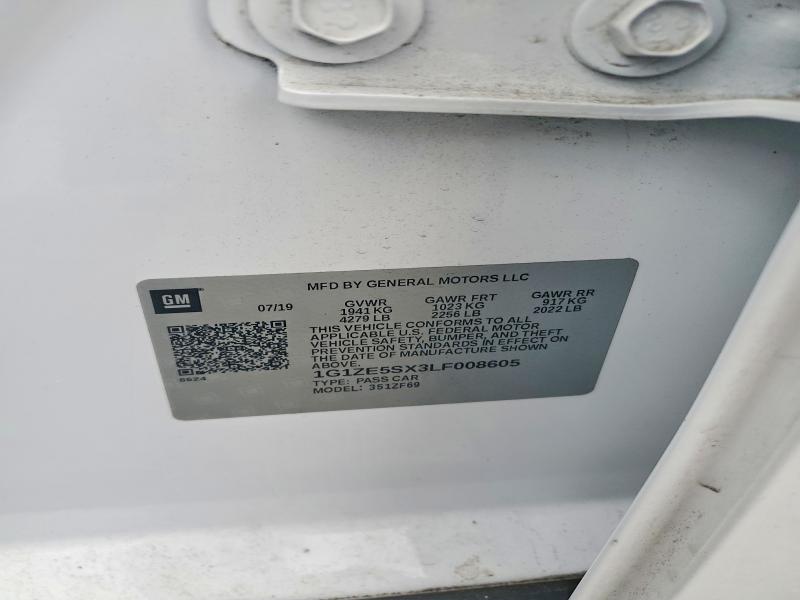 2020 Chevrolet Malibu მანქანა იყიდება აუქციონზე, vin: 1G1ZE5SX3LF008605, აუქციონის ნომერი: 53066416
