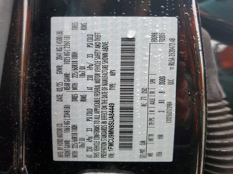 48006836 :رقم المزاد ، 1FMCU9MN9SUA84449 vin ، 2025 Ford Escape مزاد بيع