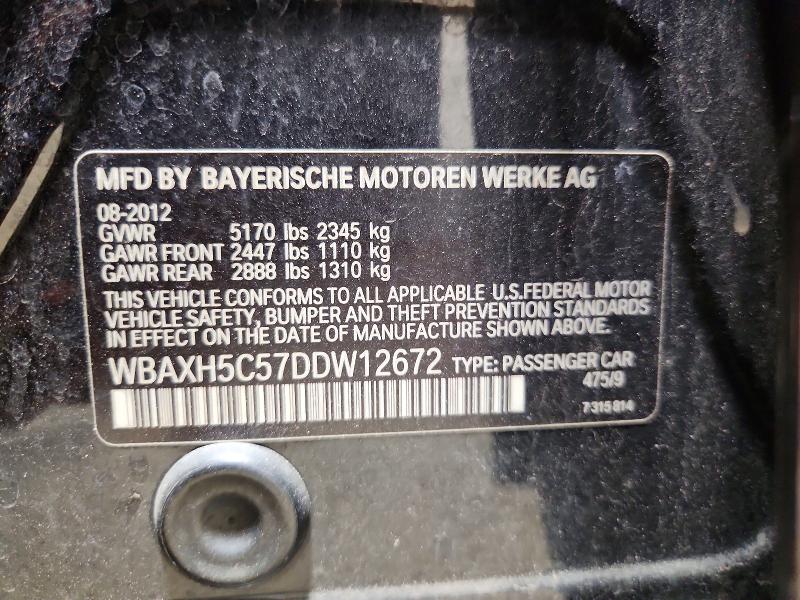 55717976 :رقم المزاد ، WBAXH5C57DDW12672 vin ، 2013 Bmw 528 مزاد بيع