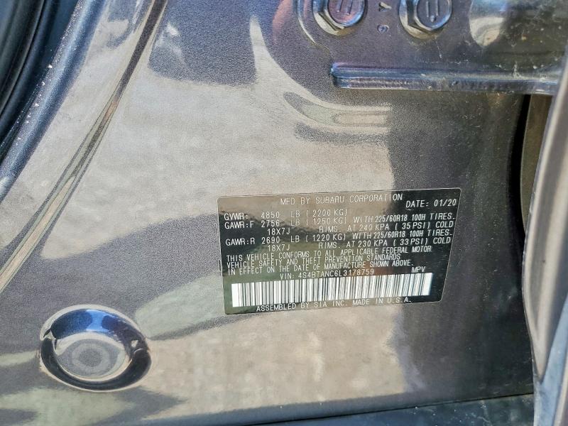 Aukcja sprzedaży 2020 Subaru Outback, vin: 4S4BTANC6L3178759, numer aukcji: 52379616