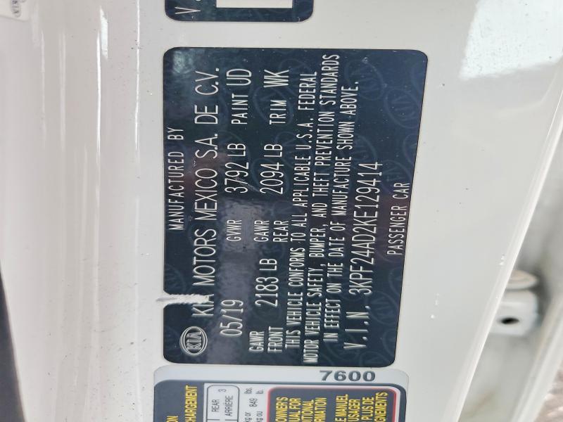 Продаж на аукціоні авто 2019 Kia Forte, vin: 3KPF24AD2KE129414, номер лоту: 54181106