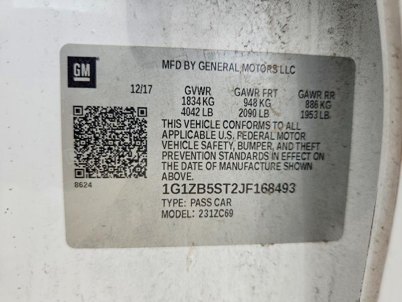 Продаж на аукціоні авто 2018 Chevrolet Malibu, vin: 1G1ZB5ST2JF168493, номер лоту: 54882856