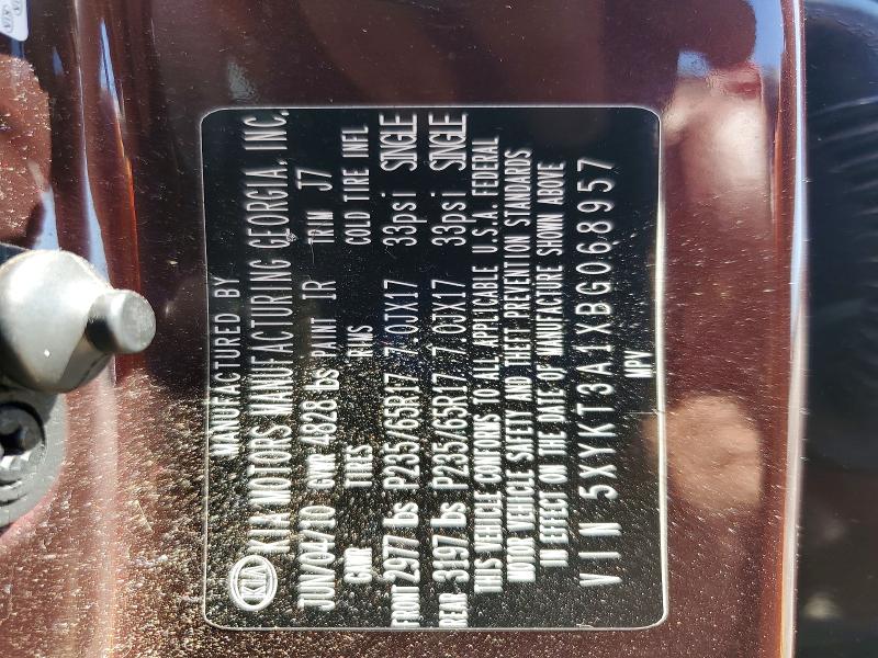 54142296 :رقم المزاد ، 5XYKT3A1XBG068957 vin ، 2011 Kia Sorento مزاد بيع
