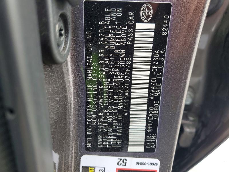 Aukcja sprzedaży 2023 Toyota Camry, vin: 4T1T11AK7PU776785, numer aukcji: 54755076