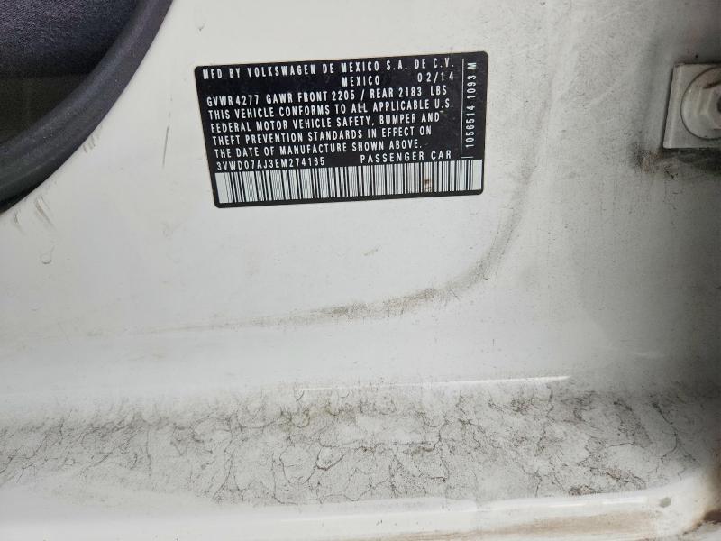 Продажа на аукционе авто 2014 Volkswagen Jetta, vin: 3VWD07AJ3EM274165, номер лота: 54657506