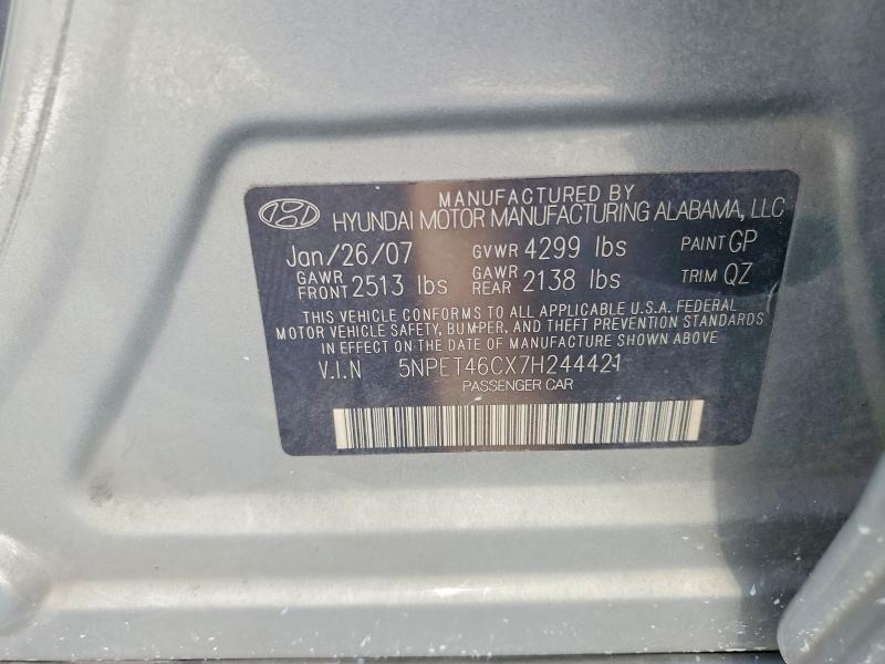 Aukcja sprzedaży 2007 Hyundai Sonata, vin: 5NPET46CX7H244421, numer aukcji: 54991486