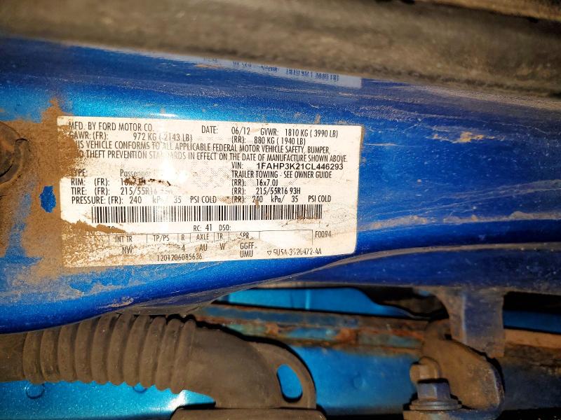 2012 Ford Focus მანქანა იყიდება აუქციონზე, vin: 1FAHP3K21CL446293, აუქციონის ნომერი: 53045876