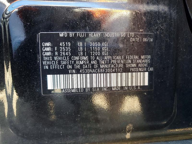 Aukcja sprzedaży 2015 Subaru Legacy, vin: 4S3BNAC68F3004112, numer aukcji: 53468306
