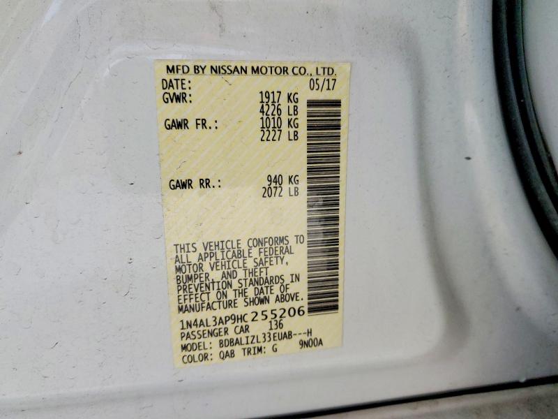 Продаж на аукціоні авто 2017 Nissan Altima, vin: 1N4AL3AP9HC255206, номер лоту: 54490446