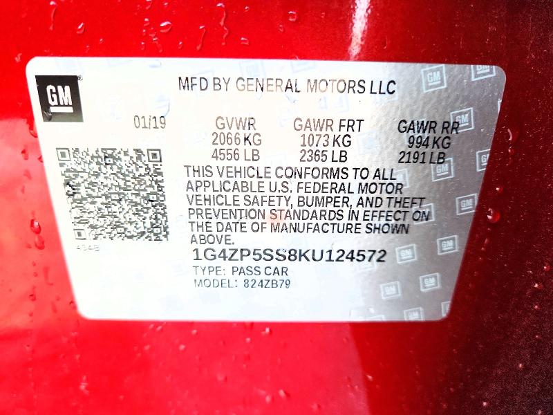 Aukcja sprzedaży 2019 Buick Lacrosse, vin: 1G4ZP5SS8KU124572, numer aukcji: 53880786