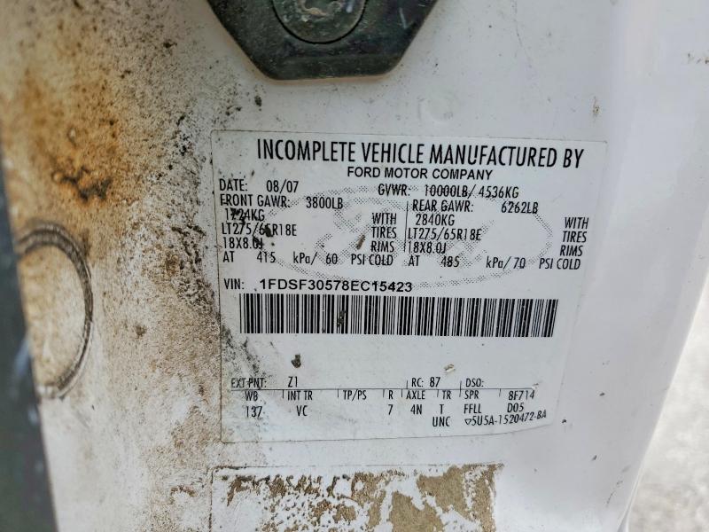 2008 Ford F350 მანქანა იყიდება აუქციონზე, vin: 1FDSF30578EC15423, აუქციონის ნომერი: 52466226