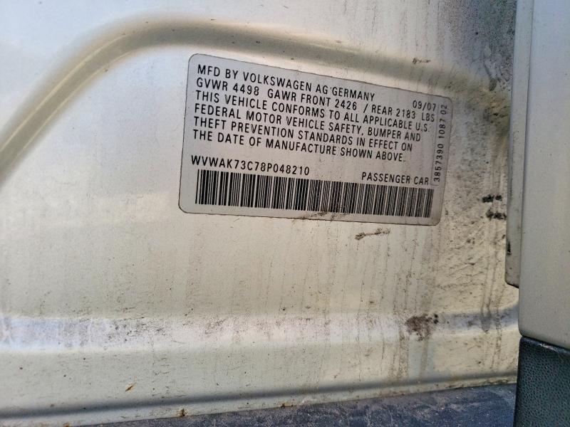 Aukcja sprzedaży 2008 Volkswagen Passat, vin: WVWAK73C78P048210, numer aukcji: 51865856