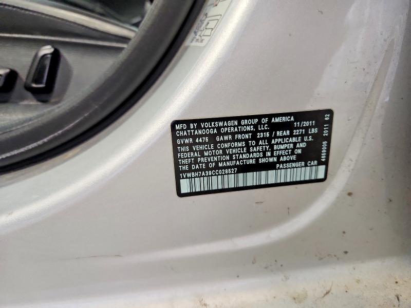 Продажа на аукционе авто 2012 Volkswagen Passat, vin: 1VWBH7A39CC028527, номер лота: 54120656