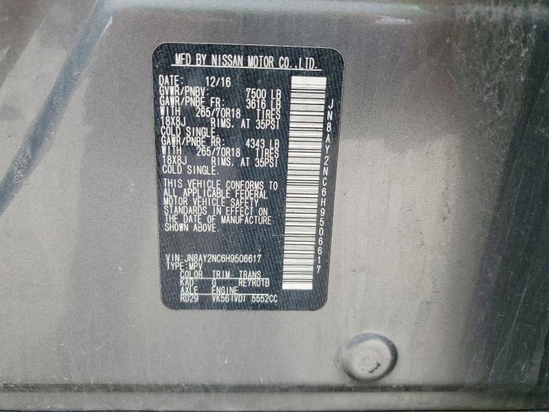 Aukcja sprzedaży 2017 Nissan Armada, vin: JN8AY2NC6H9506617, numer aukcji: 52559916