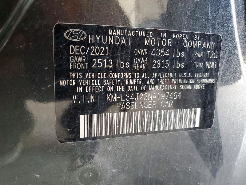 Aukcja sprzedaży 2022 Hyundai Sonata, vin: KMHL34J23NA197464, numer aukcji: 55151306