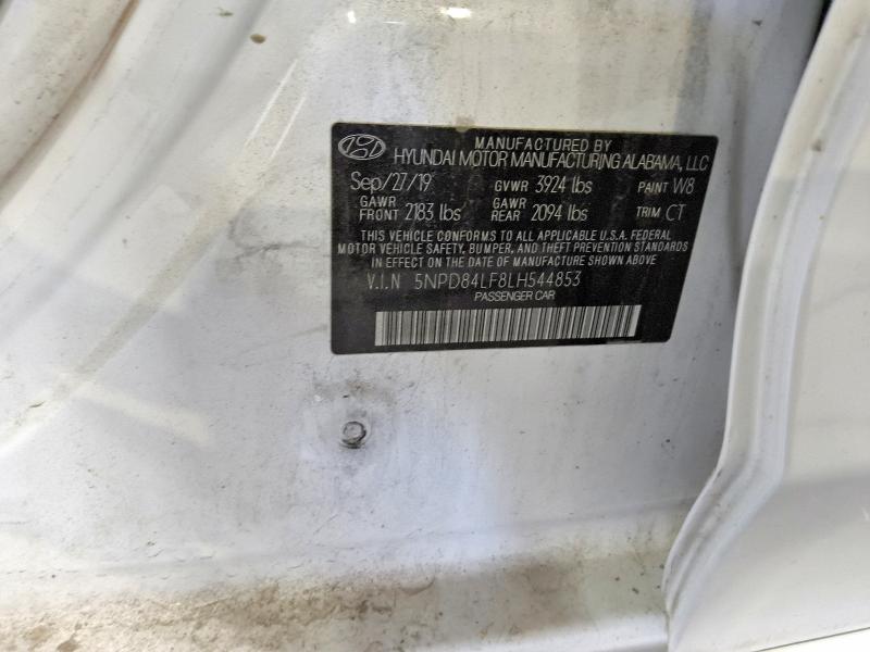 55104246 :رقم المزاد ، 5NPD84LF8LH544853 vin ، 2020 Hyundai Elantra مزاد بيع