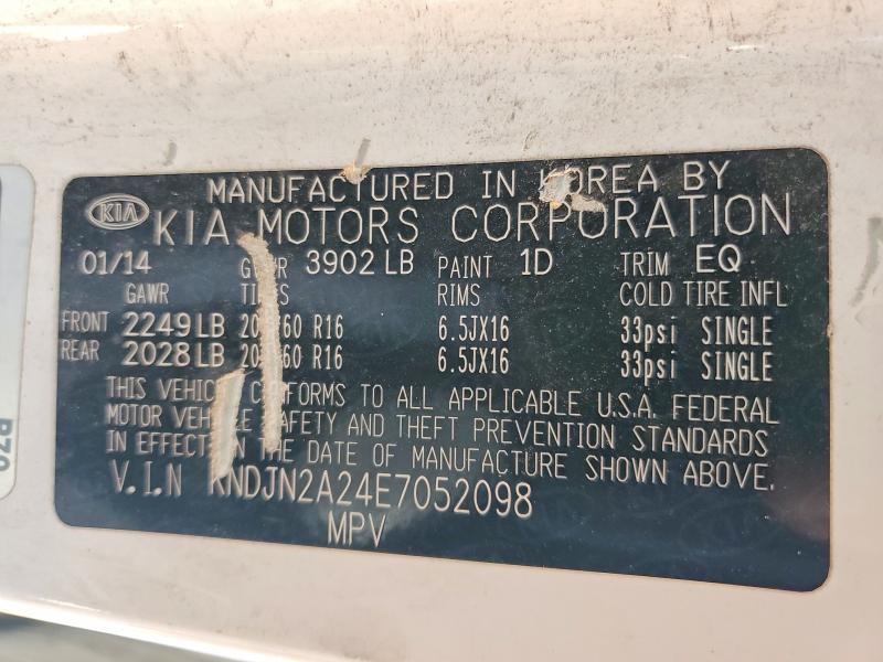 2014 Kia Soul მანქანა იყიდება აუქციონზე, vin: KNDJN2A24E7052098, აუქციონის ნომერი: 53118006
