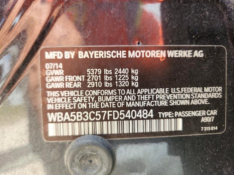 53872176 :رقم المزاد ، WBA5B3C57FD540484 vin ، 2015 Bmw 535 مزاد بيع