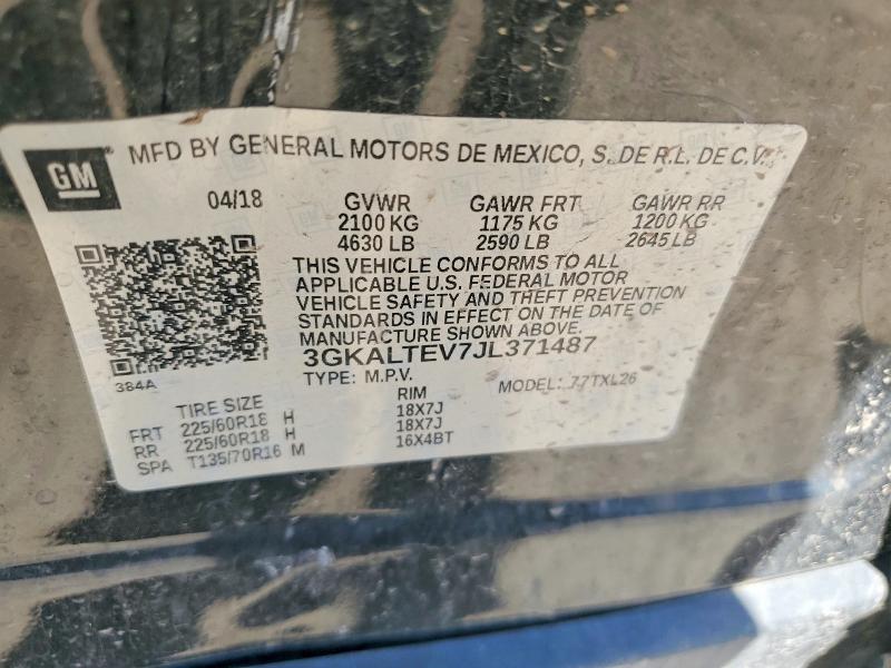 Aukcja sprzedaży 2018 Gmc Terrain, vin: 3GKALTEV7JL371487, numer aukcji: 53527406