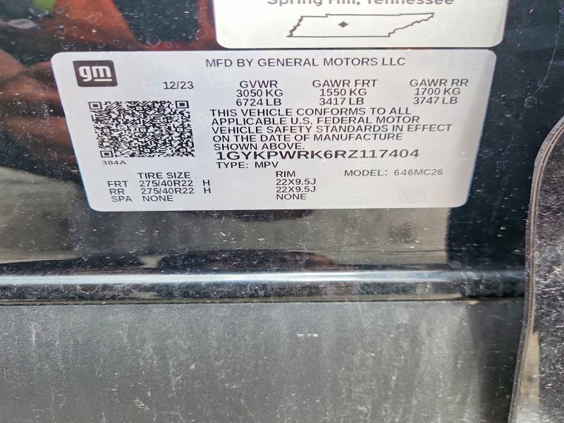 2024 Cadillac Lyriq მანქანა იყიდება აუქციონზე, vin: 1GYKPWRK6RZ117404, აუქციონის ნომერი: 53951486