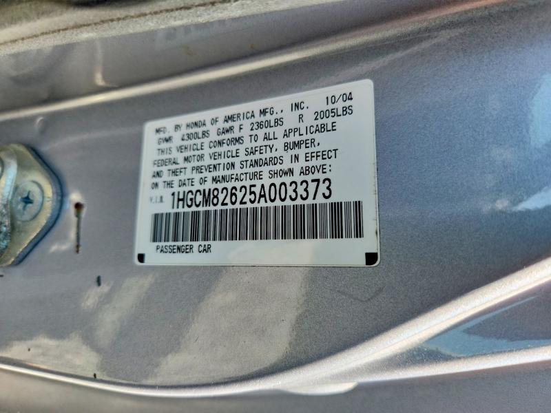 Aukcja sprzedaży 2005 Honda Accord, vin: 1HGCM82625A003373, numer aukcji: 52400546