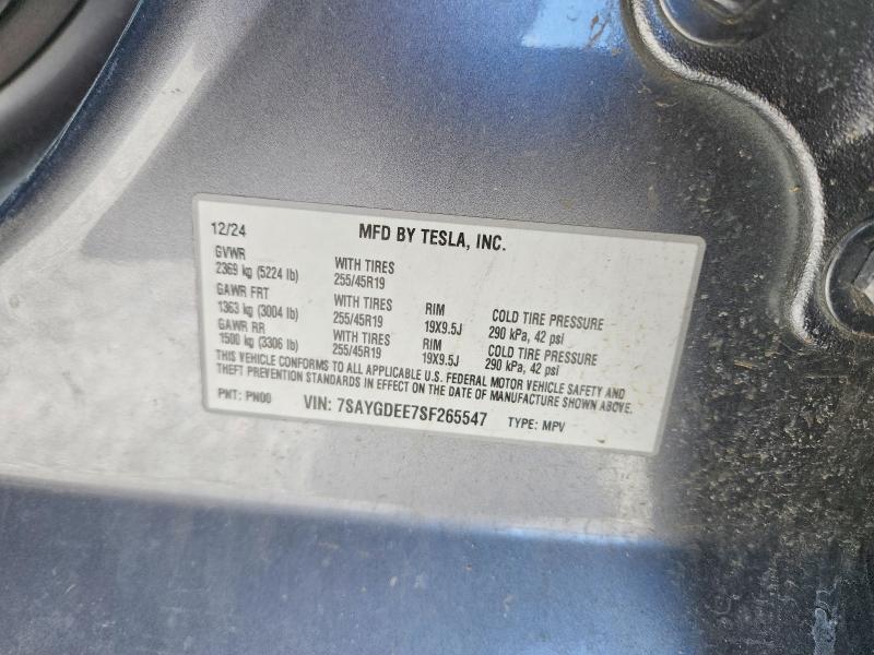 Продажа на аукционе авто 2025 Tesla Model Y, vin: 7SAYGDEE7SF265547, номер лота: 52011846